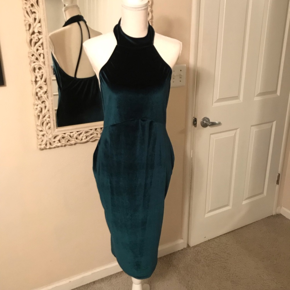 Green velvet bodycon